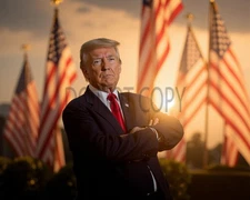 Donald  Trump American Flag AI Generated Photo MAGA President, USA 8X10 Print