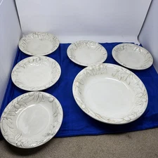 6 PC Set Williams Sonoma Tuscan Olive Pasta Large 12.5" Serving & 5 9” Bowls