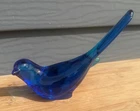 Vintage Fenton Cobalt Blue Bird of Happiness Long Tail  Songbird