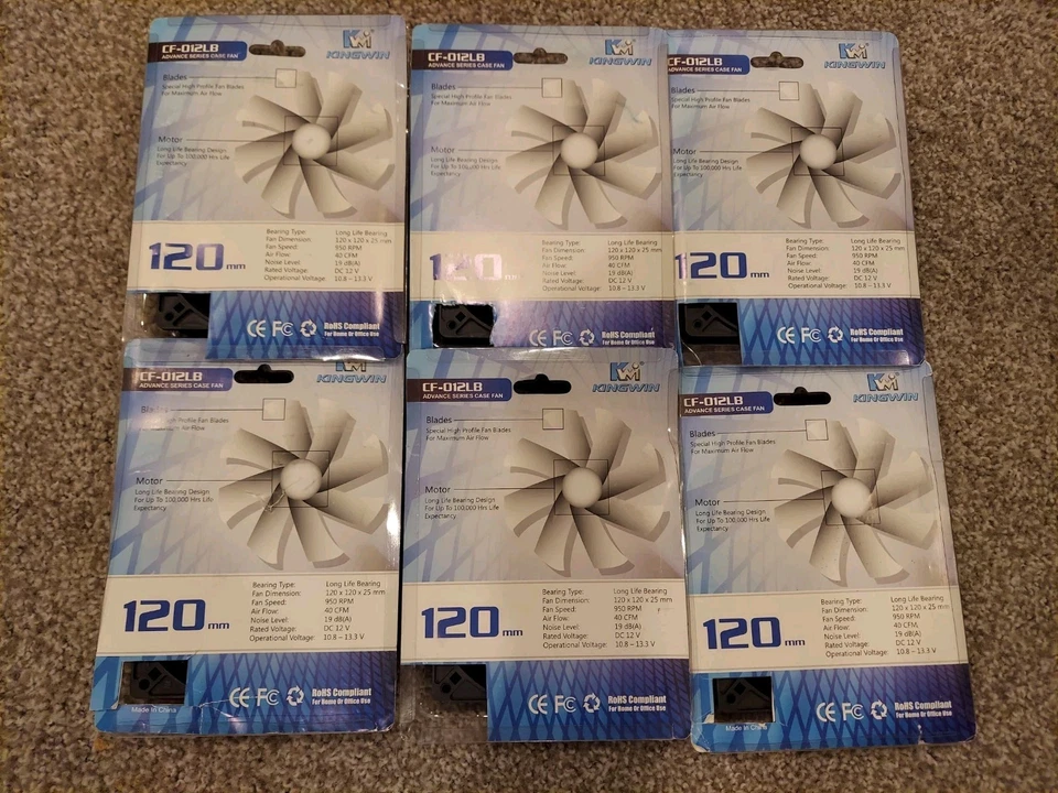 Kingwin CF-012LB 120 x 120 X 25 mm Long Life Bearing Case Fan (6 Fans Total) - Image 2 of 2