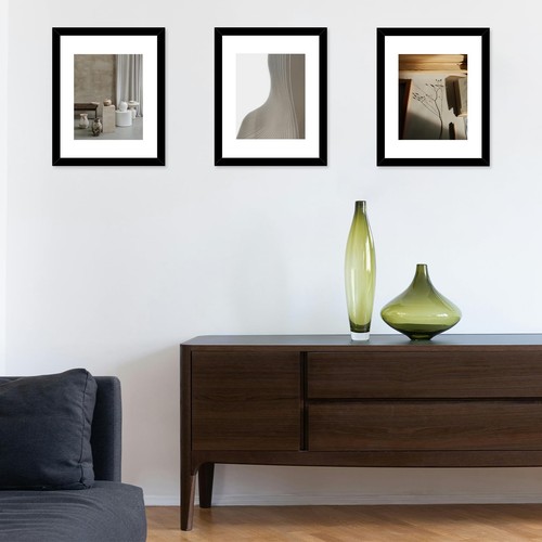 10x14 Bilderrahmen schwarz für 30 x 40 cm Diamond Art Painting mit 8,5x11 Passepartout fo - Bild 2 von 7