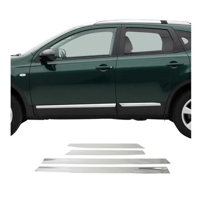 Garniture Baguette de porte latérale pour Nissan Qashqai +2 NJ10 2008-14 inox 4x - Photo 1/4