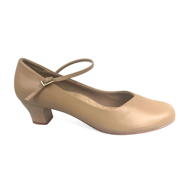 Capezio 831 Cassie Jr. 1.5  Heel Character Shoe 12 Narrow Beige Mary Jane NWOB