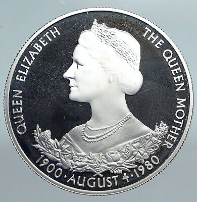1980 GUERNSEY Island Queen Mother Elizabeth II PROOF Silver 25