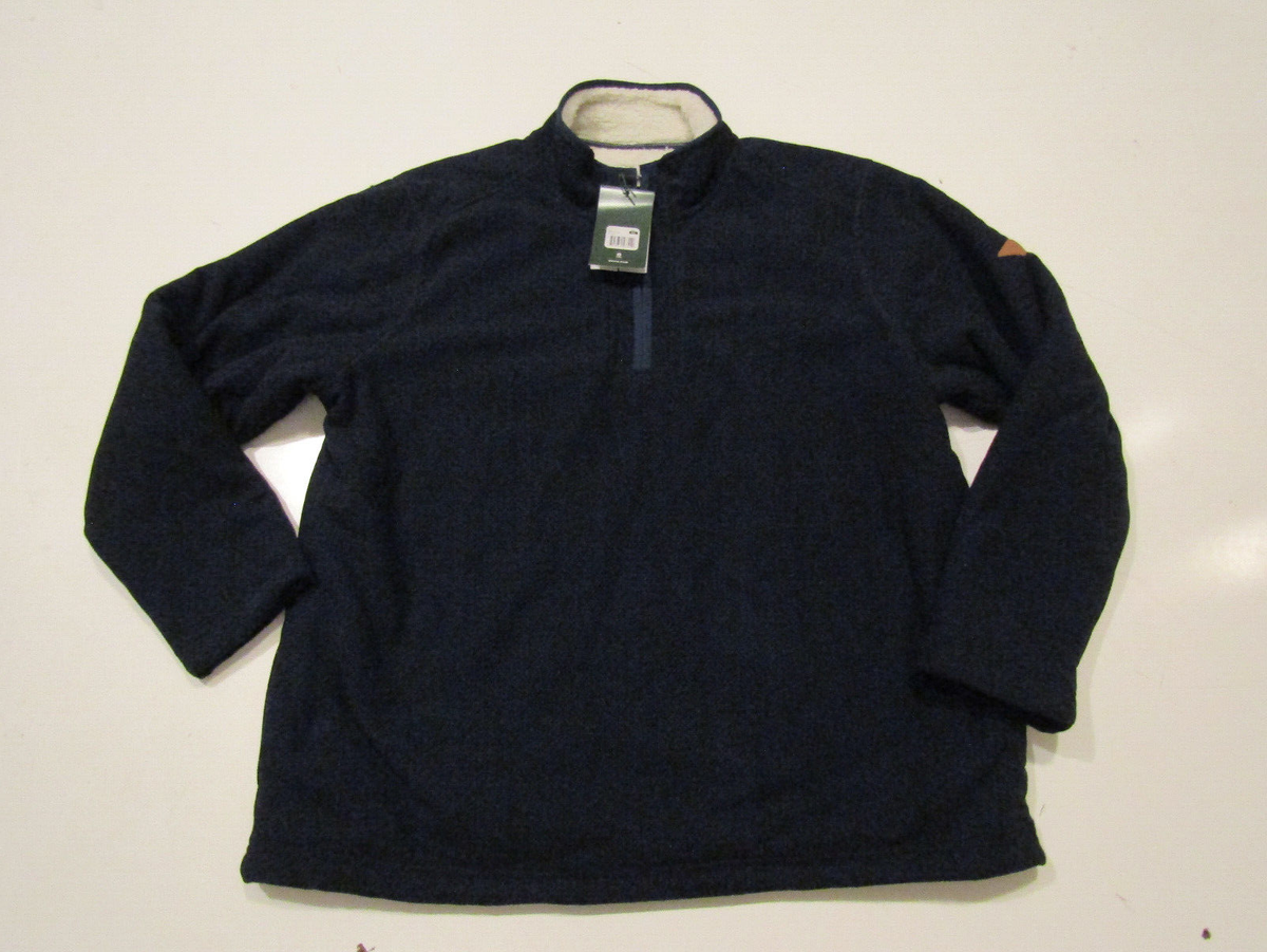 ORVIS 1/4 Zip Pullover Navy Blue Sherpa Jacket Sz XXL NWT Mens | eBay
