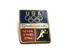 USA Olympics Pin Bell South Mobility Never Stand Still Gold Tone