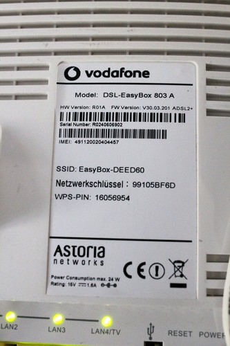 Router Vodafone Easybox 803 W-lan, weiß, gebraucht, funktionstüchtig - Bild 4 von 5