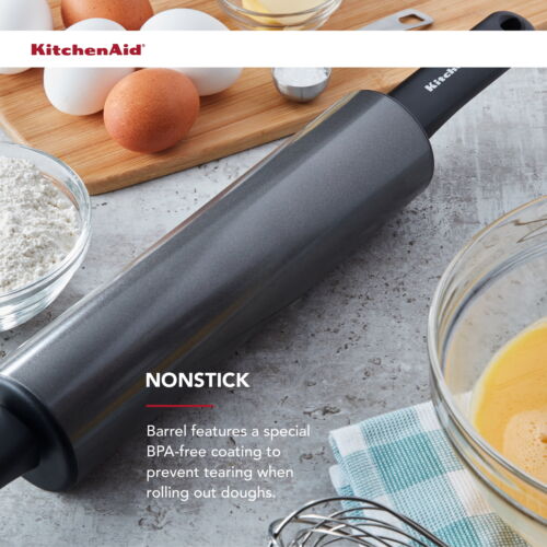 Durable Nonstick Metal Classic Handled Rolling Pins Gray - Picture 4 of 40