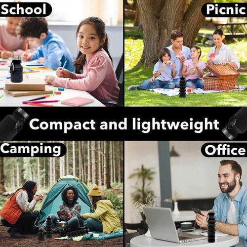 Foldable Water Bottle 500ml Collapsible Silicone Drink Outdoor Safe Non-Toxic AU - Picture 8 of 18