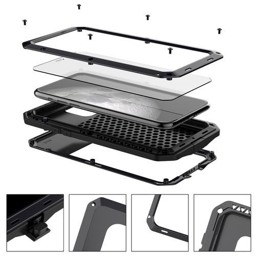 Metal Case For iPhone 16 Pro Max 15 14 13 12 Mini Shockproof Heavy Duty Cover US - Picture 3 of 20