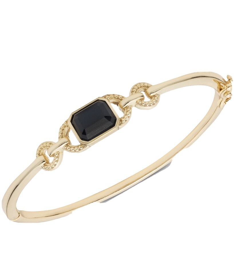 $48 Lauren Ralph Lauren gold tone black stone link 2-1/3