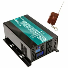 500W Power Inverter Pure Sine Wave 12/24V to 110/220V Remote Control Car Power