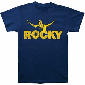 Rocky-Men-039-s-Rocky-With-Logo-T-shirt-Blue
