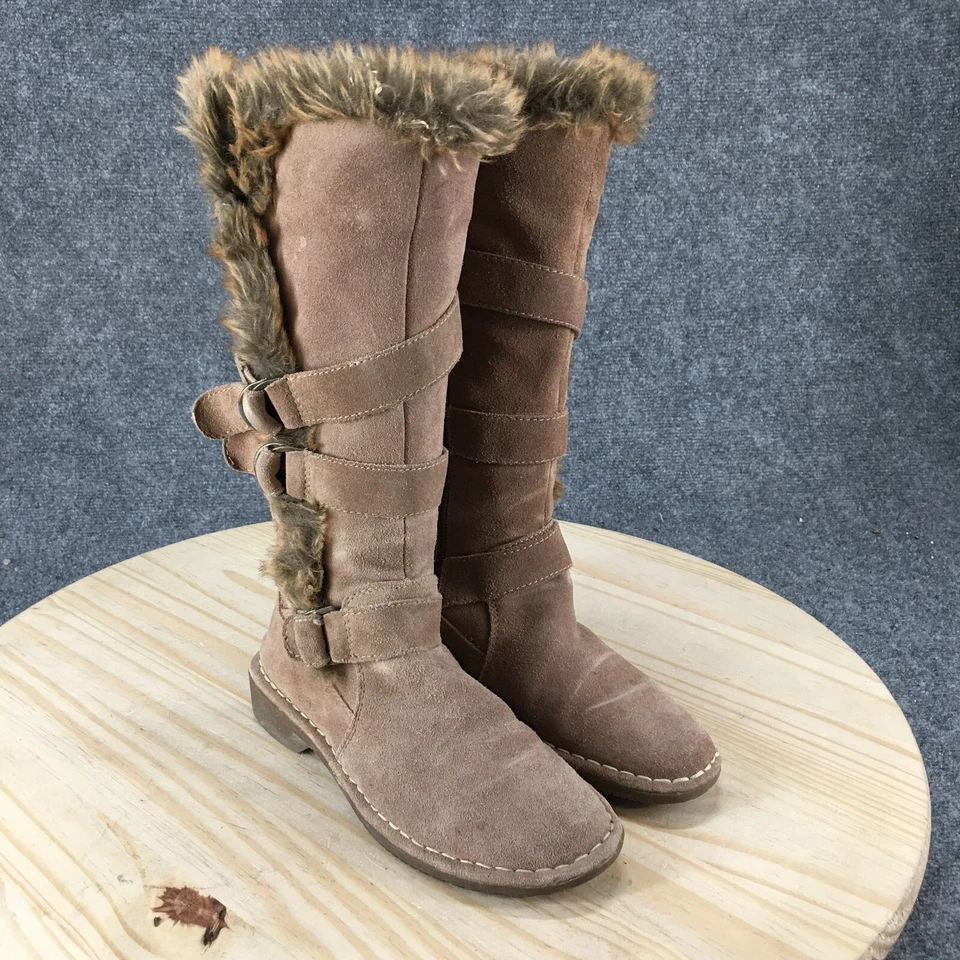 Sonoma Botas Mujer 6.5 M Frígidas Altas Cremallera Lateral Oveja Invierno Botas de Nieve Marrón Foto 3 de 4