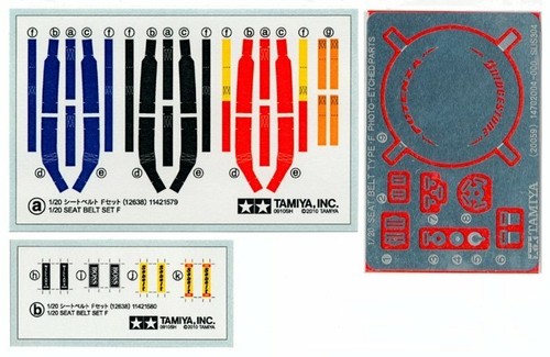Tamiya 12638 1/20 Scale Seat Belt Set F For 90's Formula One Cars Model Parts - 第 1/1 張圖片