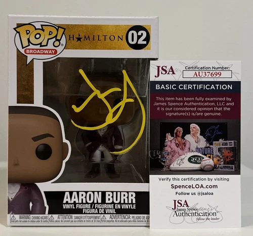 LESLIE ODOM JR SIGNED AARON BURR HAMILTON BROADWAY FUNKO POP + JSA COA