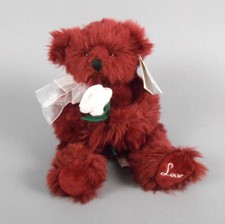 Valentine Teddy Bear Russ Burgundy Plush 9" Merlot with White Rose