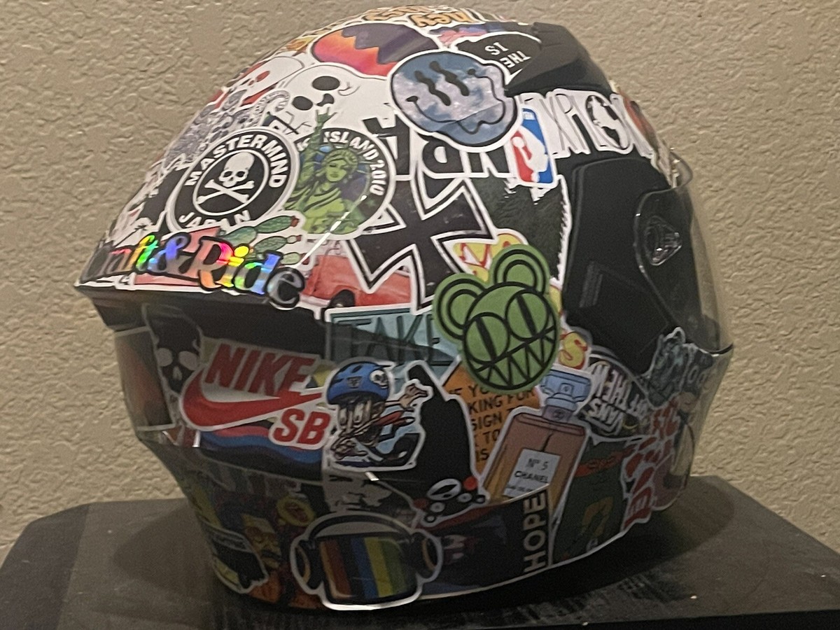 bomber art motorcycle helmet ILM Modular Bluetooth Enabled Stickerbomb Flip Up Motorcycle Helmet XXL