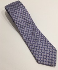 IKE BEHAR Mens 100% Silk Pink Blue Circles Geometric Necktie Tie Made in USA.