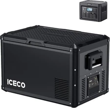 ICECO 63.4 QT Portable Freezer with 1075Wh Battery AC /DC 0℉ to 50℉ 12V Freezer
