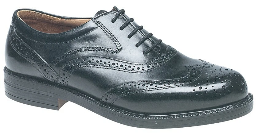 Zapatos clásicos de Londres Oxford con brogue gorra de ala de cuero negro cimitarra M963 para hombre Foto 3 de 3