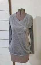 Beverly HillsPolo Club Grey Women's Stretch Active V-neck long sleeveSize S