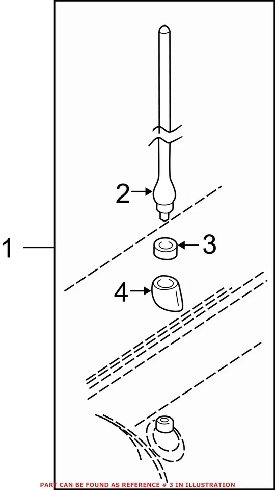 Tuerca base antena radio Mopar original OEM para Chrysler Dakota Ram 56007570AE Foto 3 de 3