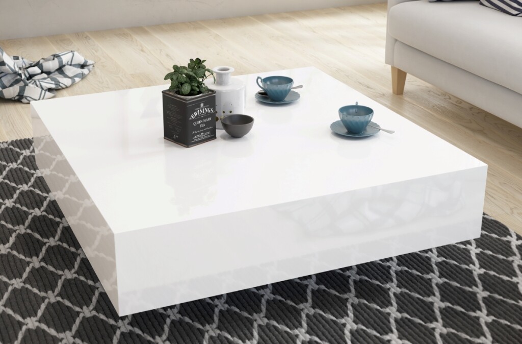 Beistelltisch Weiß Hochglanz 60x60 Sofatisch Couchtisch modernes Design