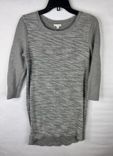 Gap Womens Dress XS Gray Shift 3/4 Sleeve Knit Pullover 100% Cotton