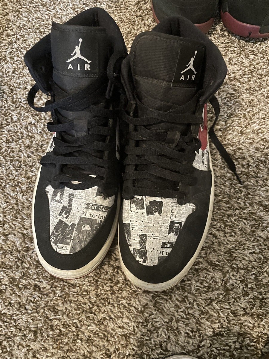 【美品】NIKE AIR JORDAN 1 MID NEWSPAPER Air Jordan 1 Mid SE Newspaper Air Times Review! - YouTube