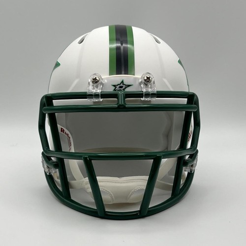 Dallas Stars CUSTOM Matte White Mini Football Helmet - Picture 2 of 3
