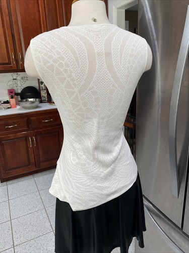 Maglione elasticizzato senza maniche BCBG MAXAZRIA da donna bianco ""Cassie"" - taglia small - Foto 6 di 6