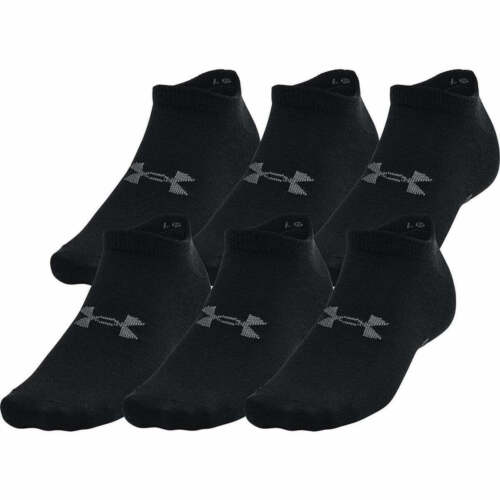 Under Armour Essential (6 Pack) Womens No Show Socks - Black | eBay