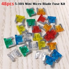 48X 5-30A ATM Amp Low Profile Fuse Mini Micro Blade Circuit 2 Leg GM Car Audio