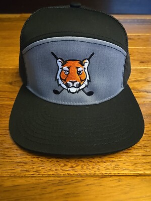 Tiger Woods Themed 7 Panel Golf Hat Flat Bill Mesh