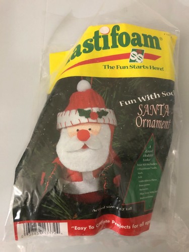 De colección 1999 Plastifoam Diversión con Calcetines Navidad Adorno Artesanía Kits Santa Teddy - Imagen 5 de 7