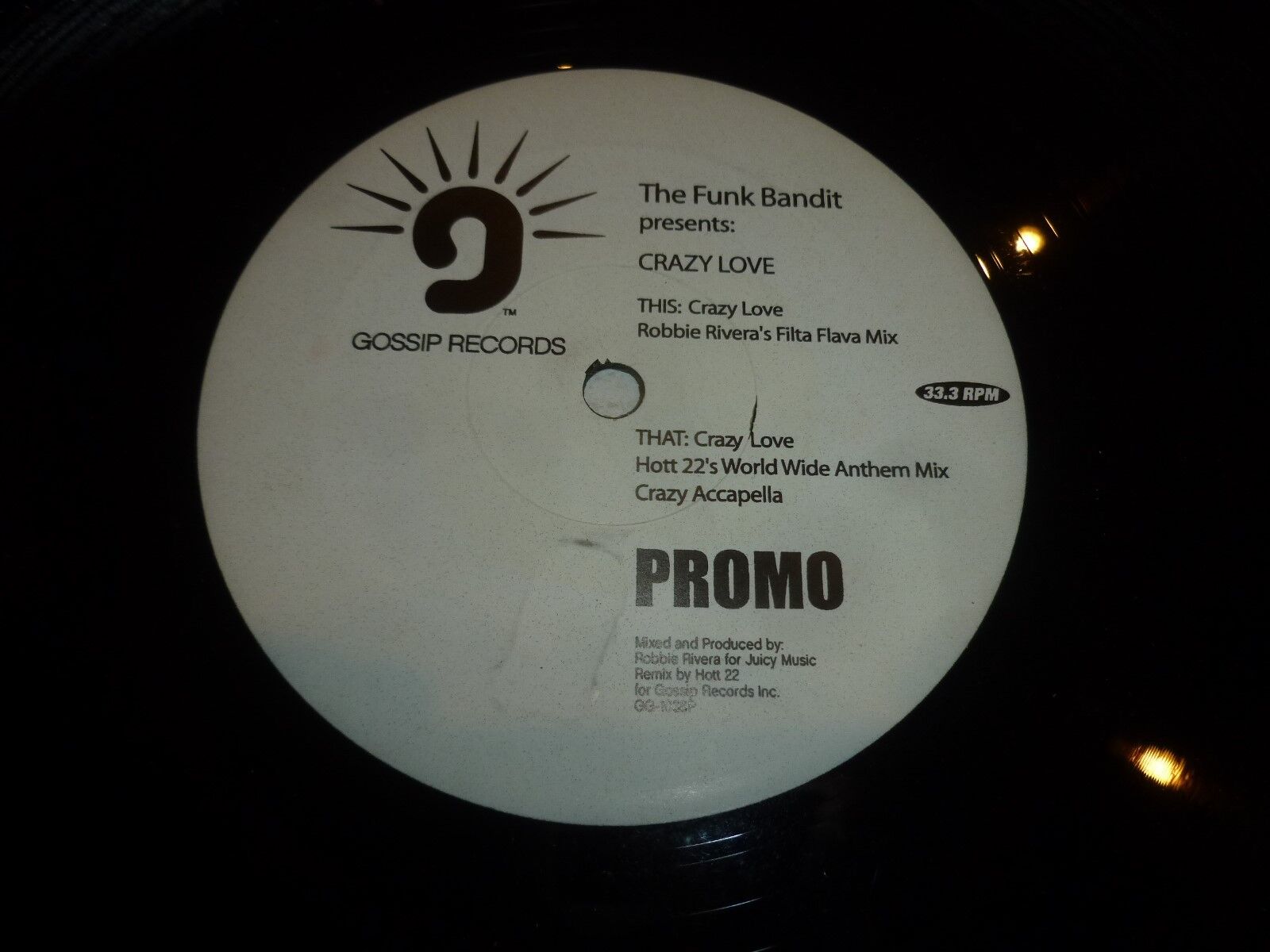 THE FUNK BANDIT presents CRAZY LOVE - USA 3-track 12" Vinyl Single - DJ PROMO