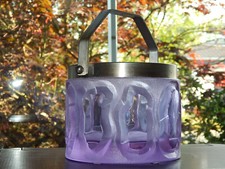 Czech Art Glass violett  extrem dickwandiges Gefäss mit Metallmontierung