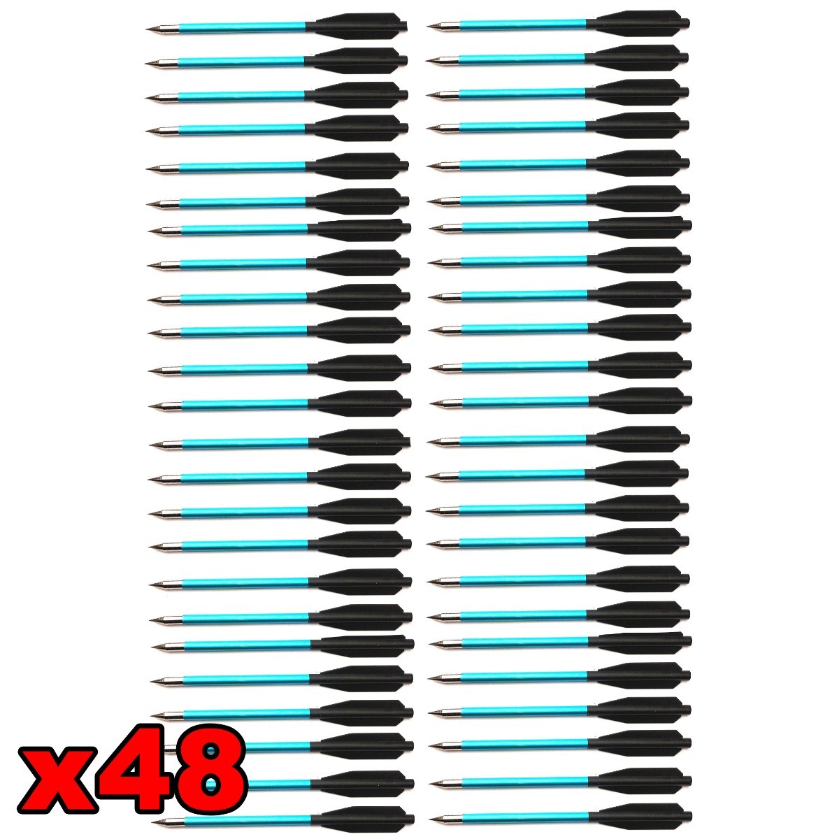48 Aluminum Arrows For Pistol Crossbow – Strong & High Quality Metal Bolts (50 & 80 Lb Draw Weight)