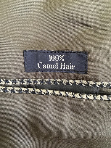 Burberrys' Men's 100% Camel Hair Black/Gray Houndstooth Blazer Men's 42R - Picture 7 of 9