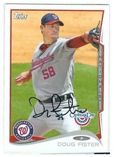 Doug Fister autographed baseball card (Nationals) 2014 Topps Opening Day #27