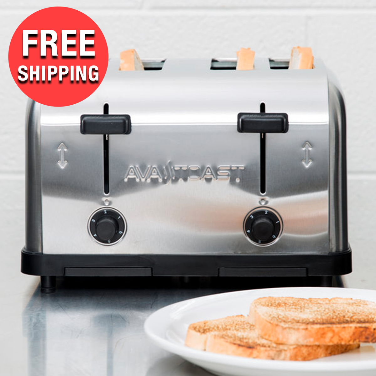 Commercial Kitchen 4-Slice Toaster Machine Toasted Bread Bagels