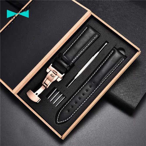 cinturino orologio in pelle nero marrone fibbia deployante uomo 18 20 22 24 mm - Foto 26 di 32