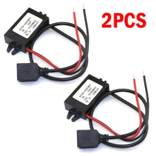 2x DC 12V to 5V 3A 15W Step down USB Converter Regulator Adapter For Car Charger