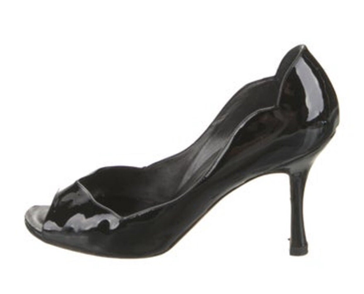 manolo blahnik Authentic Solid Black Patent Leath… - image 2