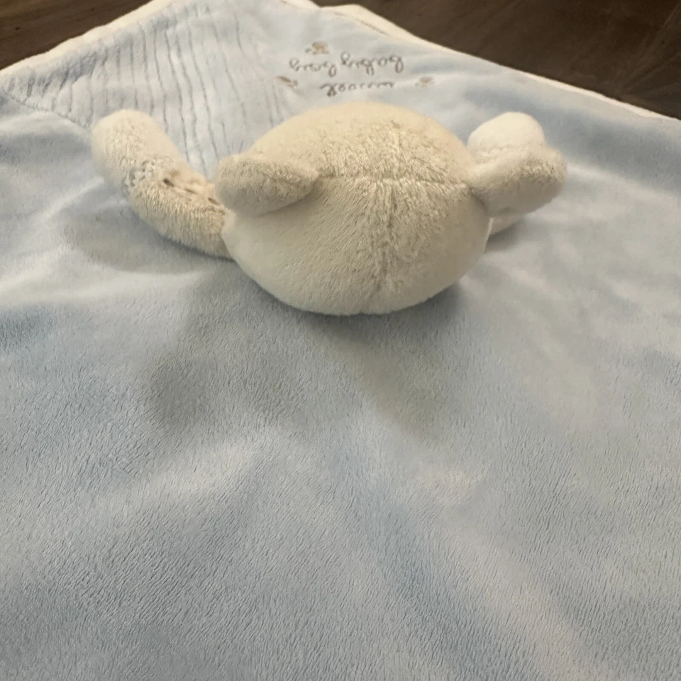 Carters Dulce Bebé Niño Azul Crema OSO AMOR Sonajero Satinado Espalda Pata de Seguridad Foto 4 de 4