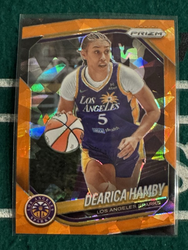 2025 Panini Prizm WNBA - Dearica Hamby #39 Orange Ice Prizm Los Angeles Sparks