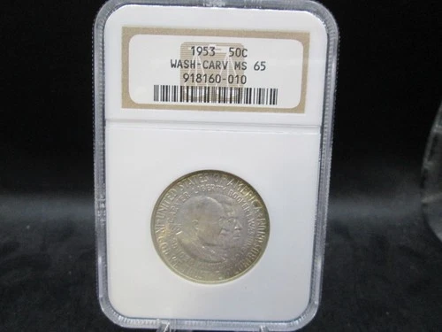 1953 US Washington Carver Silver Half Dollar Commemorative Coin NGC MS 65