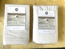 NWT Pair 2 HOTEL Collection Euro Pillow Shams Eurosham PLUME Ivory  270 MSRP 