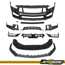 Fits 2024-2026 Ford Mustang Dark Horse Style Front Bumper Cover Kit W/ Grilles
